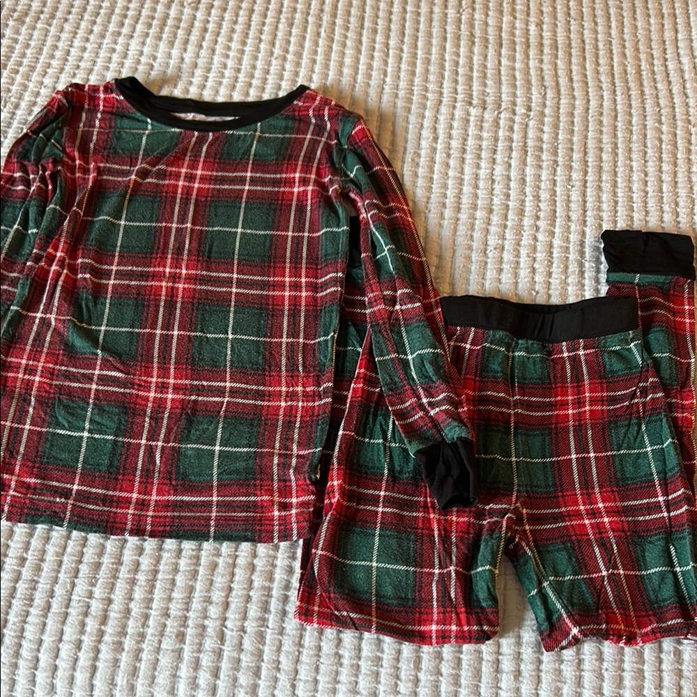 Little Sleepies Red and Green Plaid Pajama Set